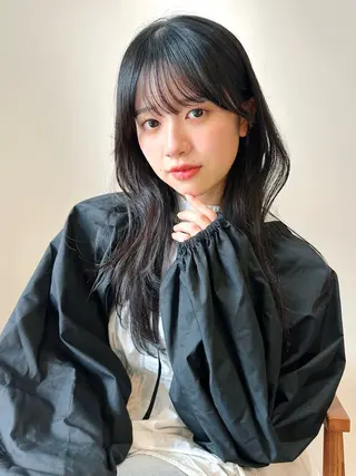 ロング カラー パーマ 🫧小顔×似合わせ× 透明感カラー🫧のヘアスタイル