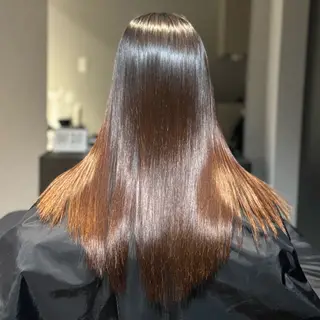 ロング パーマ ブリーチなしカラー I 髪質改善Ⅰたつやのヘアスタイル