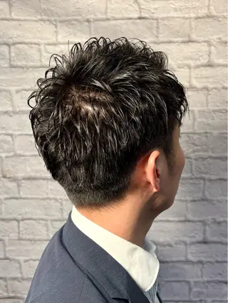 ショート パーマ ヘアアレンジ メンズ キッズ メンズカット/パーマ 山崎航平💈のヘアスタイル