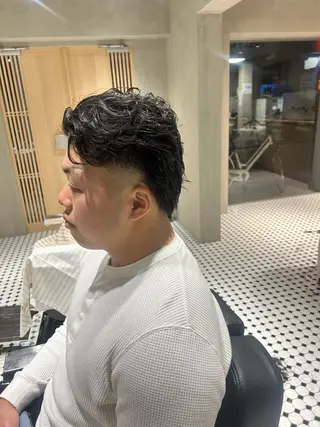 ミディアム メンズ 【明大前フェード/ メンズパーマ/岳】のヘアスタイル