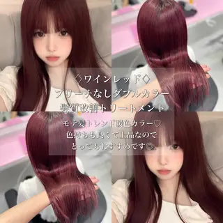 ロング カラー 韓国風艶髪🎀 暖色カラー🤍のヘアスタイル