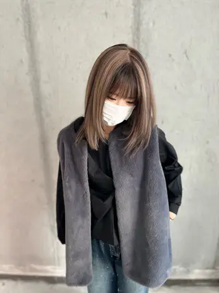 セミロング カラー Mariana雛/ 西大分/ハイライトのヘアスタイル