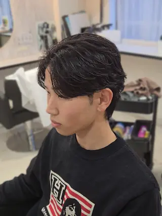 メンズ ミディアム Lapis 名古屋駅前店所属・LEN名古屋/パーマ 海外ヘア/メンズ特化のヘアスタイル