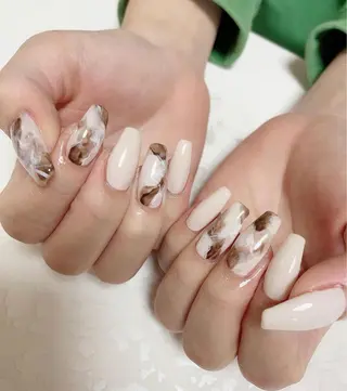 ロング カラー ネイル Q Free nailsのネイルデザイン