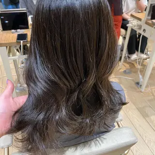 ミディアム カラー 顔周り/くびれヘア 韓国ヘア💕風間るなのヘアスタイル