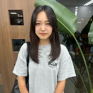 ロング ダブルカラー/韓国 ヘア/さわのあかねのヘアスタイル