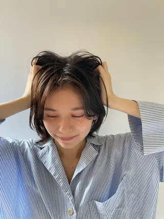 ミディアム カラー パーマ CEINE【セーヌ】 三軒茶屋のヘアスタイル