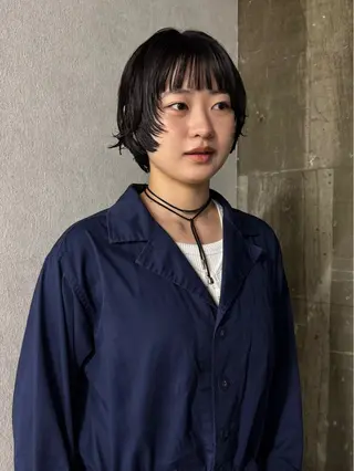 ショート パーマ ofF élua所属・もりしま あやかのヘアスタイル