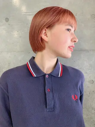 ショート カラー ボブパーマコテ巻き風 パーマNo1深江秀平のヘアスタイル