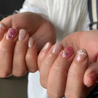 ネイル amuse 手書きニュアンスのネイルデザイン