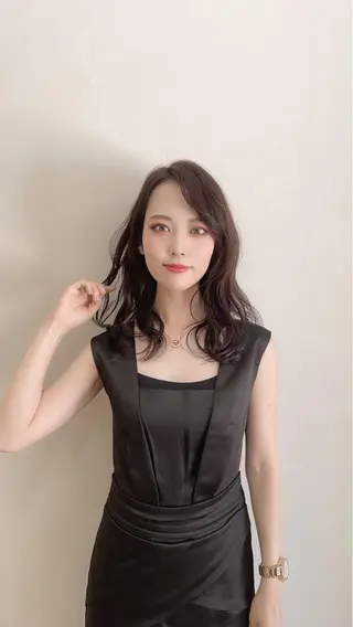 セミロング カラー 佐々木 政徳のヘアスタイル