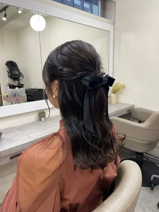 セミロング ヘアアレンジ 韓国風パーマ/ヘア セット/店長みづきのヘアスタイル