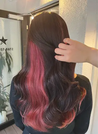 ロング ヘアアレンジ ダブルカラー/ギャル 韓国ヘア/梨緒💜のヘアスタイル