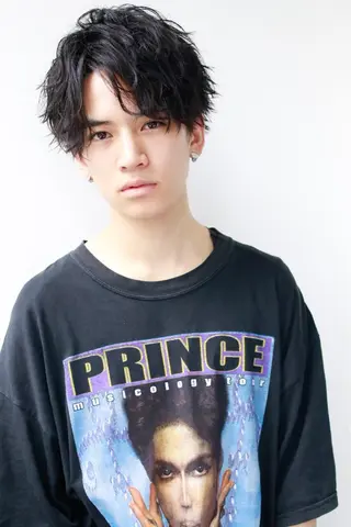 ショート カラー パーマ メンズ 赤み消し🌿 透明感カラー🫧のヘアスタイル