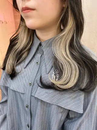 セミロング カラー 新宿/韓国ヘア 中明度カラー/かやのヘアスタイル