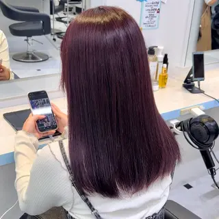 セミロング カラー 🎀愛されピンク ラベンダー💜ゆいのヘアスタイル