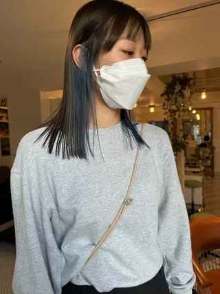 カラー ブリーチカラー🎀 韓国風/寺門美優のヘアスタイル