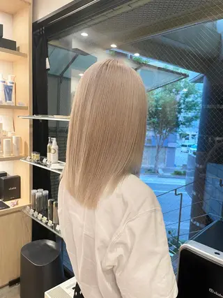 セミロング カラー 城　健太郎 💎ハイトーンのヘアスタイル