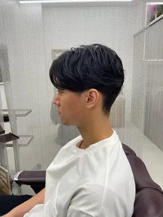 ミディアム パーマ メンズ メンズカット/セ ンターパート/Ryuのヘアスタイル