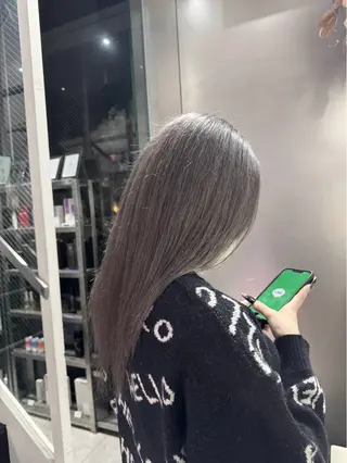 セミロング カラー mao/天神ブリーチ ハイトーンカラーのヘアスタイル