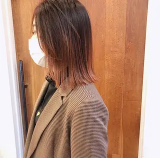 ミディアム カラー HATSUMEI ゆうまのヘアスタイル