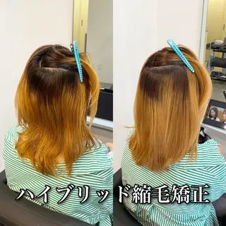 セミロング パーマ ブリーチ縮毛矯正/ デサキ ショウヘイのヘアスタイル