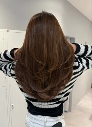 ロング カラー 名古屋レイヤーカット 藤原崇裕のヘアスタイル