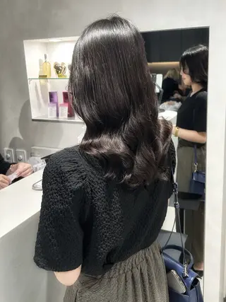 セミロング コテ巻き風パーマ💛 池袋のヘアスタイル