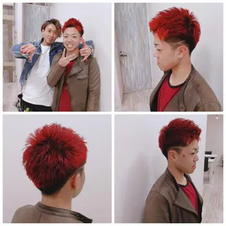 ショート カラー メンズ Aile所属・酸性ストレート／カラ ー/山下高明のヘアスタイル