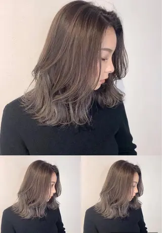 セミロング カラー _WHITE 高槻のヘアスタイル