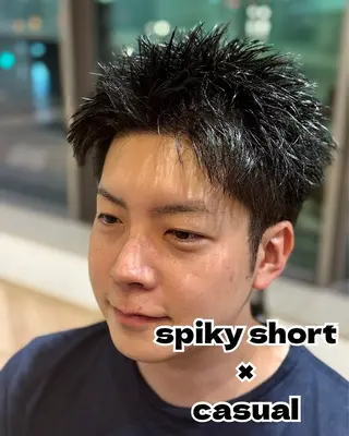 ショート パーマ メンズ特化/ センターパート/八谷のヘアスタイル