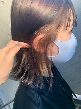 ショート カラー ヘアアレンジ SALOWIN藤沢店所属・サナ🌱 切りっぱなしボブのヘアスタイル