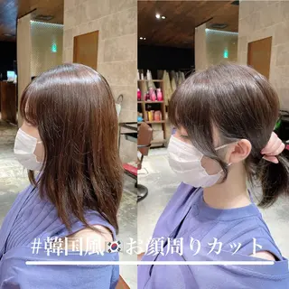 ミディアム カラー 本格韓国ヘア🇰🇷 【uni】キューさんのヘアスタイル