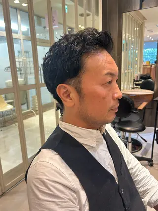 ショート パーマ メンズ 縮毛矯正/カット/ 韓国ヘア/蛯原🍤のヘアスタイル