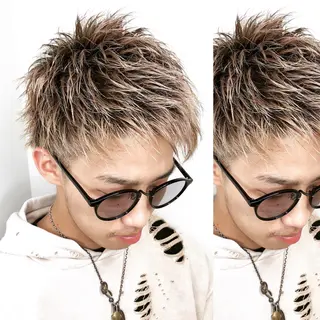 ショート カラー メンズ メンズヘア特化 崎田 成人のヘアスタイル