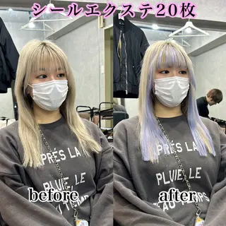 ミディアム カラー シールエクステの女神 🍑Momo🍑のヘアスタイル