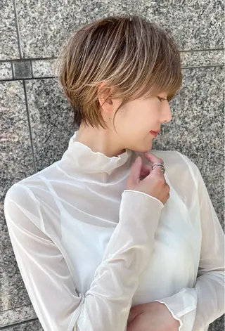 ショート パーマ 【似合わせ・レイヤー ・パーマ】海気のヘアスタイル