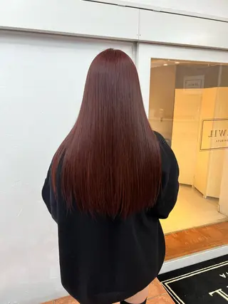 ロング カラー ピンクカラー/ ブリーチなしRINAのヘアスタイル