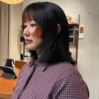 ミディアム カラー 永田 愛莉のヘアスタイル