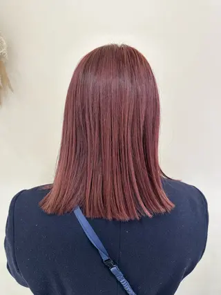 ロング カラー ヘアアレンジ タイトボブ個性派カラ ーAKANEのヘアスタイル