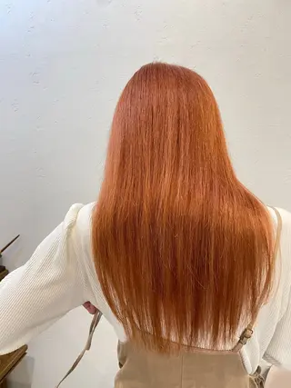 ロング カラー 縮毛矯正×髪質改善 カラー×クロスパーマのヘアスタイル