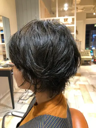 ショート パーマ 星 沙織のヘアスタイル