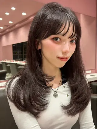 セミロング 透明感カラー♡ 原宿美容室¦Rinaのヘアスタイル