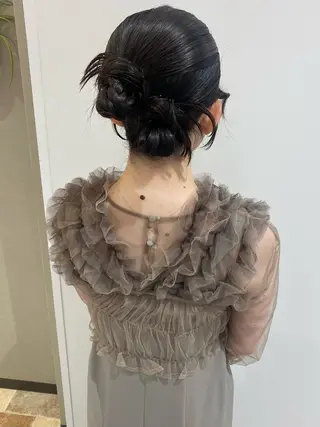 セミロング ヘアアレンジ ベージュ/アレンジ /横浜/杉本千夏のヘアスタイル