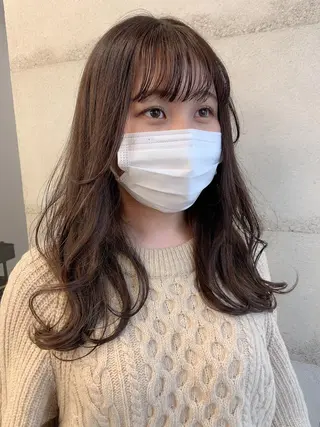 ミディアム カラー 透明感/オリーブ/ グレージュ/YUKAのヘアスタイル