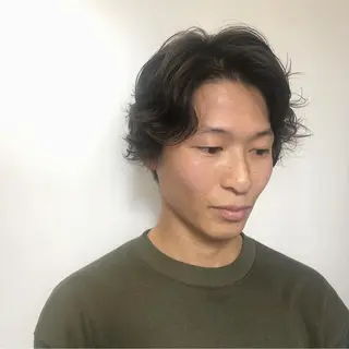 ショート パーマ メンズ Steelo  渋谷所属・✴︎赤み除去カラー daichi✴︎のヘアスタイル