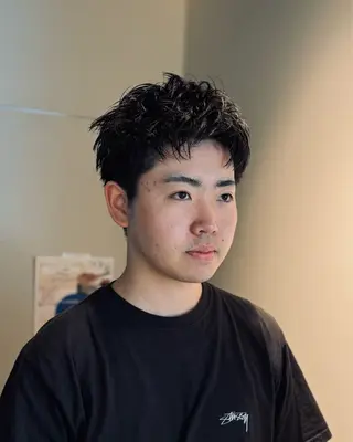 ショート パーマ メンズ スパイキーショート 大人パーマ 丸山のヘアスタイル