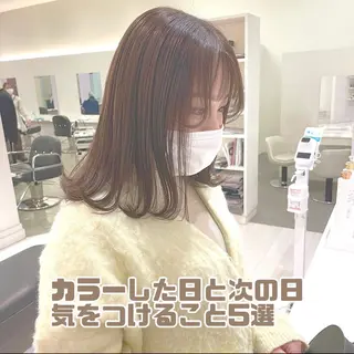 セミロング カラー ヘアアレンジ GO TODAY  SHAiRE SALON岡山所属・Sana/ 耳ツボ/インナーのヘアスタイル