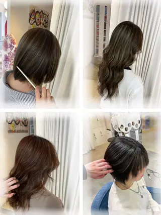 セミロング カラー 安井まゆ _Box mico.のヘアスタイル