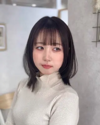 ミディアム カラー suzuka/透明感 カラー 美髪縮毛矯正のヘアスタイル